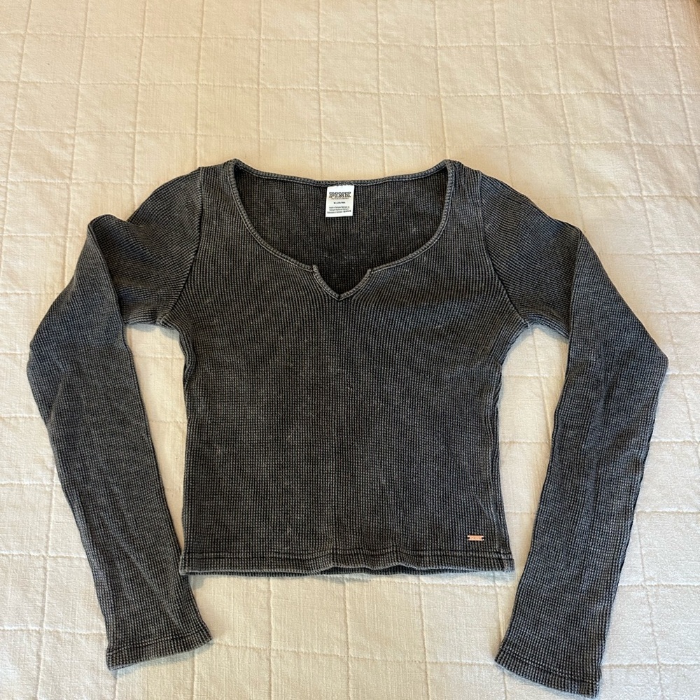 PINK Victoria's Secret Charcoal Long Sleeve Top